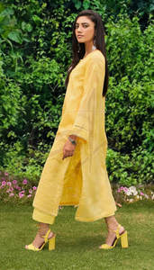 Trajes Formales Amarillos para Mujer, Estilo Único, Alta Calidad, Ecológicos, Algodón Chikankari, Sostenibles, Gran Venta - Product Image 2
