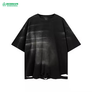 T-shirts pour hommes de qualité supérieure, col rond, coupe ample, polyester/coton, écologiques, séchage rapide, vente en gros d'usine 2025 - Product Image 3