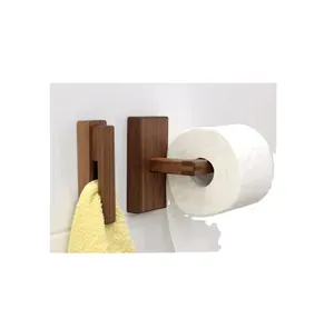 Maison hôtel salle de bain papier de soie mural pour porte-serviettes porte-papier de soie en bois multifonctionnel produit de haute qualité - Product Image 1
