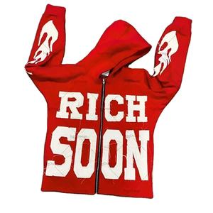 Personalizado Rich Soon Logo algodón sudaderas con capucha de gran tamaño de los hombres de alta calidad al por mayor transpirable Y2K Sudadera con capucha para el invierno Casual con capucha - Product Image 2