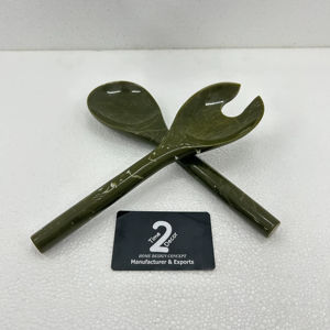 Serveur de salade spécial mariage en bois écologique haute résistance couleur verte Logo personnalisé du fournisseur indien prix en gros outils de salade - Product Image 1