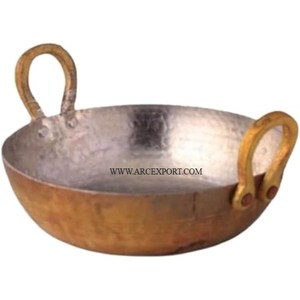 Factory Wholesale Handmade Classic Metal Brass Serving <b>Dishes</b> <b>Utensils</b> Plain Kadai for Cooking for Home Restaurant & Kitchen - Product Image 2