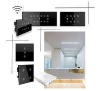 Interrupteurs muraux intelligents Tuya WiFi, verre tactile, télécommande sans fil NFC, intégration vocale Google Home Alexa, contrôle par application, 6A 230V