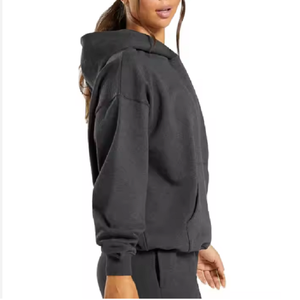 Ensemble de sweat-shirt à capuche en molleton surdimensionné pour femme avec logo personnalisé, sweat-shirt en coton doux, survêtement, tenue décontractée chaude pour l'hiver - Product Image 4