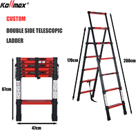 Échelle télescopique double face Kollmax KME5045B-KME5089B, plusieurs tailles de marches, échelle télescopique portable
