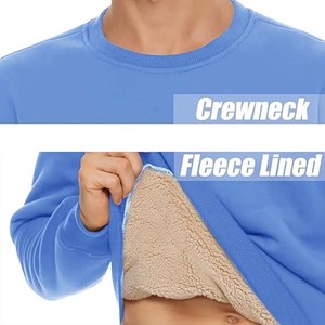 Nueva llegada unisex manga larga Sherpa forro mezcla pesada cuello redondo sudadera Carolina azul - Product Image 4