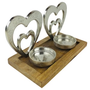 เครื่องประดับหัวใจโลหะงานหัตถกรรมสไตล์อินเดียที่ทันสมัยทำจากไม้มะม่วงตามสั่งขนาดล่าสุดของตกแต่งบ้านที่กำลังมาแรง - Product Image 6