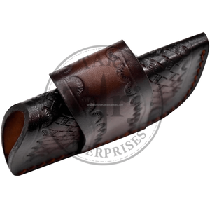 Navaja de Bolsillo EDC Portátil Ligera de 4.7 Pulgadas, Personalizable OEM, con Funda de Cuero Resistente al Agua, Mango Superior, Sin Cierre, Hecha a Mano - Product Image 3