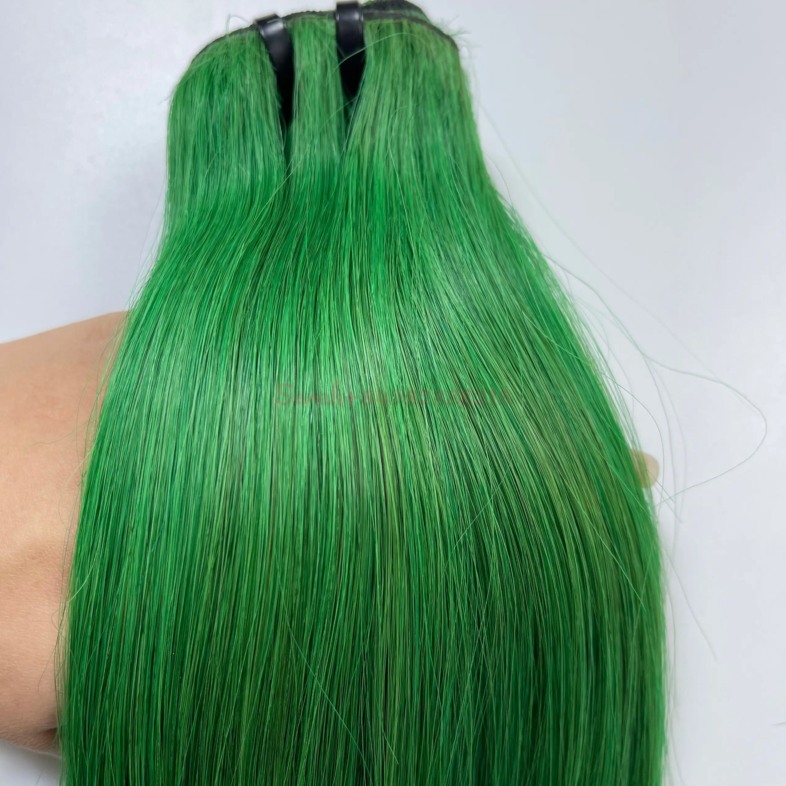 Macchina trama osso dritto colore verde capelli vietnamiti SDD osso verde dritto pieno top a punta