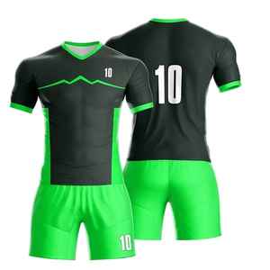 Conjuntos de uniformes de fútbol personalizables para hombres de alta calidad, camisetas de club de Equipo Verde, pantalones cortos de corte automatizado, sublimación de logotipo para adultos - Product Image 2