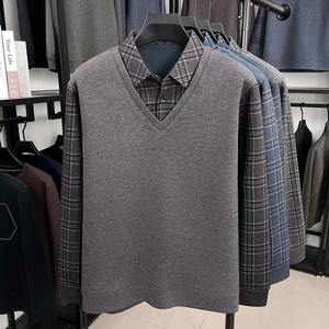 เสื้อยืดลำลองผู้ชายสำหรับฤดูหนาว ขายดี แฟชั่นธุรกิจใหม่ เสื้อผ้าผู้ชายทันสมัย คอเสื้อเก๋ หนานุ่ม อุ่นสบาย ระบายอากาศได้ดี - Product Image 6