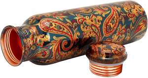 Direct Wholesale <b>Bulk</b> Dispatch Leak Proof Ethnic Metal Custom Printed Copper <b>Water</b> <b>Bottle</b> for Travel Home Office Adult Purpose - Product Image 5
