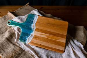 Tabla de queso de resina de madera de estilo elegante y bloque de cortar, utensilios de cocina para el hogar de la mejor calidad con nuevo diseño para decorar la mesa - Product Image 3