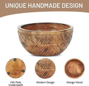 Cuenco de madera pequeño-Quemado ligero | Cuenco pequeño para servir Jai Valley | Decoración rústica de granja | Madera de mango | Se adapta a aperitivos, cereales - Product Image 3