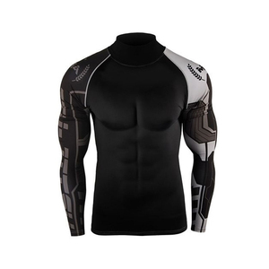 2025 nuevo logotipo personalizado al por mayor de alta calidad al por mayor Fitness Swim impreso manga larga MMA para hombres Rashguard Rash Guard - Product Image 3