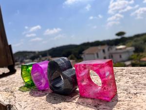 Anneaux de serviette en résine, restaurant, mariage, fête, décoration de table, fabrication artisanale, anneaux de serviette en résine personnalisés - Product Image 4