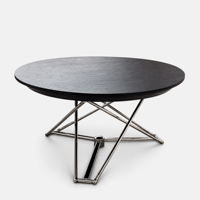 Table basse en pierre microcristalline de luxe léger de style Bauhaus en forme de L, pliable à charnière à ressort et réglable en hauteur