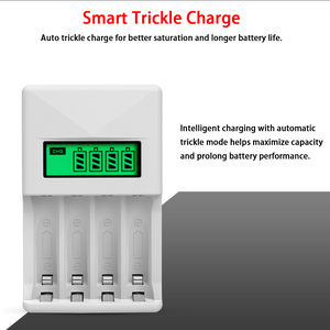 Bộ sạc pin sạc lại được YOHCELL On-The-Go với màn hình LCD, 4 khe cắm, bộ chuyển đổi phích cắm EU/US dành cho pin Ni-MH <span class=keywords><strong>AA</strong></span> AAA - Product Image 5