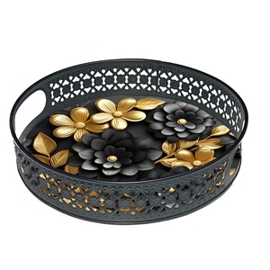 Bandeja de metal ovalada de diseño de tendencia con diseño elegante de color rústico y material de alta calidad para comida, Cena, bodas - Product Image 6