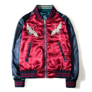 Men's New Fashion Satin Bomber Jacket with Baseball Collar Solid Color <b>Zip</b> <b>Fastening</b> Custom Spring Jacket for Winter - Product Image 1