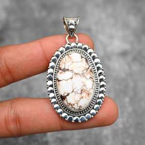 Colgante de Jaspe Caballo Salvaje, Plata de Ley 925, Colgante de Piedra Preciosa Hecho a Mano, Collar de Joyería, Regalo para Ella, Joyería de Jaspe Caballo Salvaje - Product Image 1