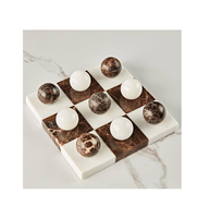 Jeux tic tac toe en marbre marron et blanc parfaits pour les cadeaux d'anniversaire prix bon marché disponible en gros