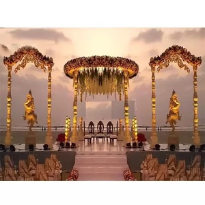 Hermosa boda al aire libre lado de la playa Mandap boda al aire libre Avni Mandap con Ganesha increíble boda playa Mandap Decoración - Product Image 1