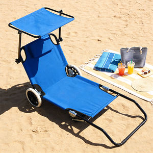 เก้าอี้ชายหาด HOMFUL 2-in-1 แบบมีล้อพับได้ พร้อมหลังคาบังแดด - Product Image 6