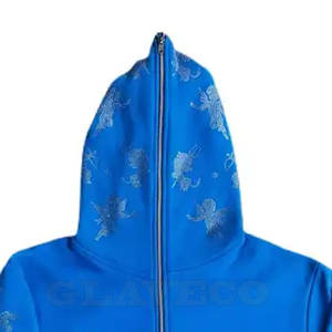 Sweats à capuche en coton mélangé de qualité supérieure avec fermeture éclair complète Design personnalisé avec col à capuche Style décontracté pour l'hiver-Prix de gros - Product Image 3