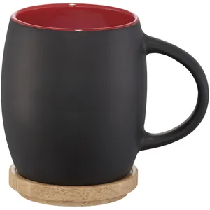 Taza de Cerámica en Forma de Corazón con Tapa de Madera, Producto Premium para Merchandising - Product Image 2