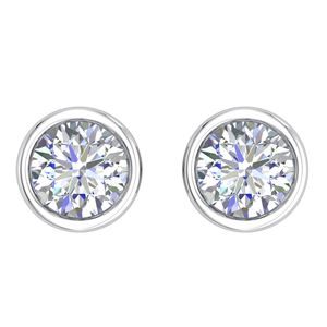 Pendientes de Botón de Plata de Ley 925 para Mujer, con Diamante Cultivado en Laboratorio de 1 Quilate, Claridad VS, Color EF, Corte Brillante de 5 mm, Certificado IGI - Product Image 1