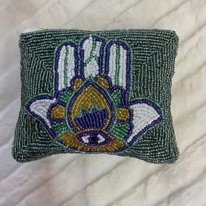 กระเป๋าใส่เหรียญประดับลูกปัดแบบคลาสสิกกระเป๋าแต่งหน้าประดับด้วยลูกปัดมุกและเพชรของขวัญสำหรับงานแต่งงานหรือปาร์ตี้สำหรับผู้หญิง - Product Image 1