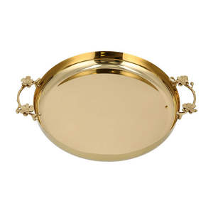 Plateau de service rectangulaire en métal plaqué or de grande qualité pour la décoration de restaurant et de mariage faite à la main et personnalisée - Product Image 5