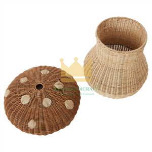 Home <b>Decor</b> Basket Made in Vietnam <b>Mushroom</b> Shaped Rattan Basket Nordic Kids Room <b>Decor</b>, Storage Rattan Basket - Product Image 4