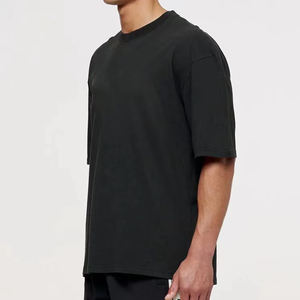 เสื้อยืดผู้ชายไซส์ใหญ่แบบถัก ขายส่ง รับทำโลโก้ ผ้าฝ้าย 100% แห้งเร็ว ระบายอากาศดี แขนสั้น ทรงหลวม ไหล่ตก พิมพ์ลาย - Product Image 2