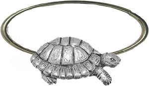 Tortuga fina de peltre inglés en una bufanda servilletero para piezas de centro de mesa de fiesta anillo de servilleta de decoración única para el hogar - Product Image 4