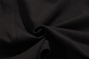 Top de Manga Larga de Lana Peinada, Cuello Alto con Cierre Inclinado, Dobladillo Irregular, Ajustado a la Cintura, Largo Regular, Informal para Otoño e Invierno, Gran Venta - Product Image 6