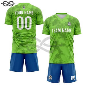 Camiseta de fútbol deportiva transpirable de poliéster liso personalizada para hombre, conjuntos de uniformes de fútbol, conjunto de camisetas de fútbol, conjunto completo de kits de fútbol - Product Image 2