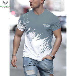 เสื้อสวมหัวสำหรับผู้ชายใส่กลางแจ้งขนาดใหญ่เสื้อกีฬาคอกลมแขนสั้นผ้าฝ้าย100% ลำลอง - Product Image 5