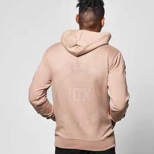 Mode tenue à la mode nouveau Design à manches longues hommes coton mélangé à capuche Slim Fit solide couleur unie hommes à capuche en détresse - Product Image 3