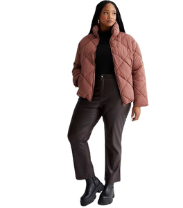 Custom Logo Padded Coat Minimalist Streetwear Breathable Fit Design Short Style Plus Size Women's Coat - Product Image 1