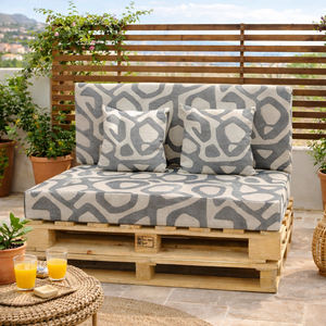 Juego de 4 Cojines Duraderos de Tela para Pallets de Exterior, 120x80 + 120x50 cm, para Sofá de Jardín, 12 cm de Grosor, con Funda Extraíble - Product Image 1