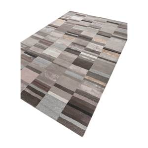 Alfombra Acar Abstract de Lana y Viscosa Hecha a Mano con Técnica Tufted, Modelo TNQ-50024, Diseño a Rayas Gris y Negro para Sala de Estar, Dormitorio, Pasillo - Forma Rectangular - Product Image 2