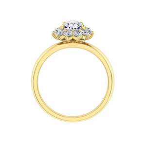 Anillo Solitario de Moissanita con Halo en Forma de Pera - Product Image 3