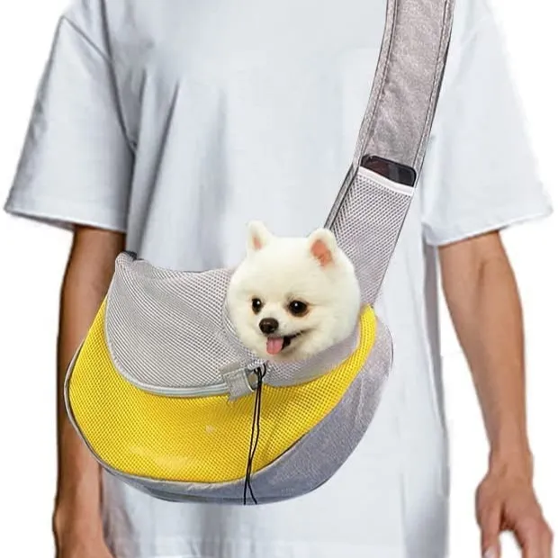 Confortável Custom Pet Sling Carrier para cães e gatos, ajustável, respirável e Crossbody Design