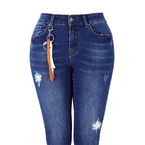 Nuevos Diseños de Pantalones Vaqueros de Mezclilla con Logotipo Personalizado y Bolsillos, Pantalones Vaqueros de Algodón OEM al por Mayor para Mujer - Product Image 4