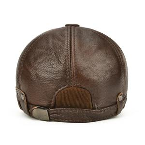 Casquette de baseball en cuir artisanal NORTHWOOD, unisexe, décontractée, chaude, solide, réglable, chapeau d'hiver, snapback, protège-oreilles - Product Image 3