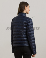 Veste d'automne imperméable de qualité supérieure à la vente chaude en 2025, veste matelassée personnalisée, fermeture éclair, design réversible à rayures pour hommes