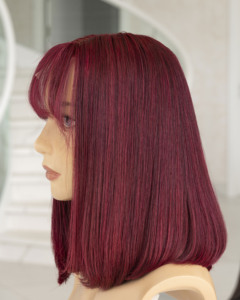 วิกผมมนุษย์ทรงตรงบ๊อบตัดตรงมีโครงเบอร์กันดี100% ต่อผมเวียดนาม - Product Image 5