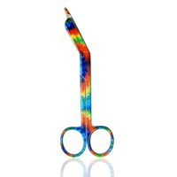 Ciseaux de pansement multi-couleurs de qualité industrielle, très vendus, 5,5 pouces, acier inoxydable, bord dentelé, tranchant, lisse, pour gaucher